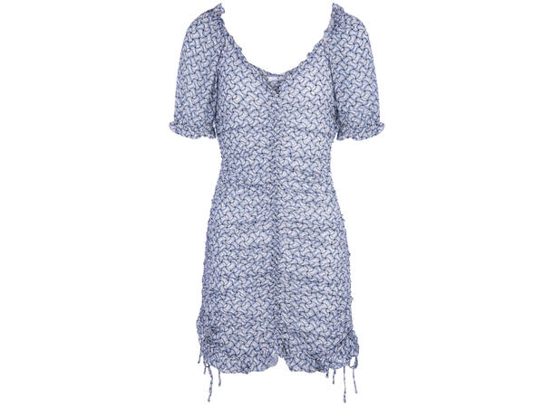 Josephine Dress Blue Windmill AOP M SS chiffon mini dress 