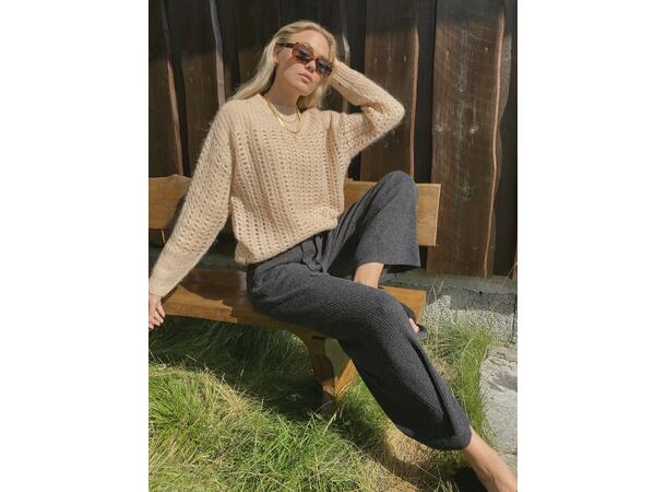 Itzel Sweater Sand L Hole stitch mohair sweater 