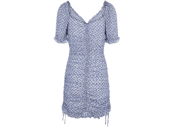 Josephine Dress Blue Windmill AOP L SS chiffon mini dress 