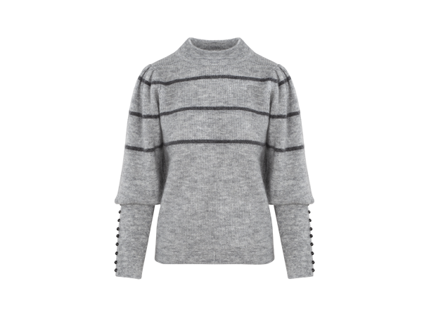 Lora Sweater Grey M Mohair sweater with stripes 