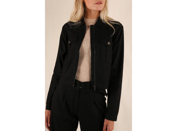 Mildred Jacket Black L Short linen jacket 