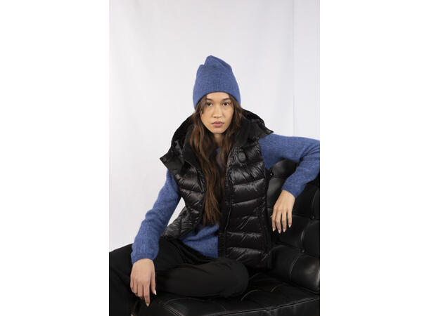 Olivia Down Vest Black M Glossy down vest 