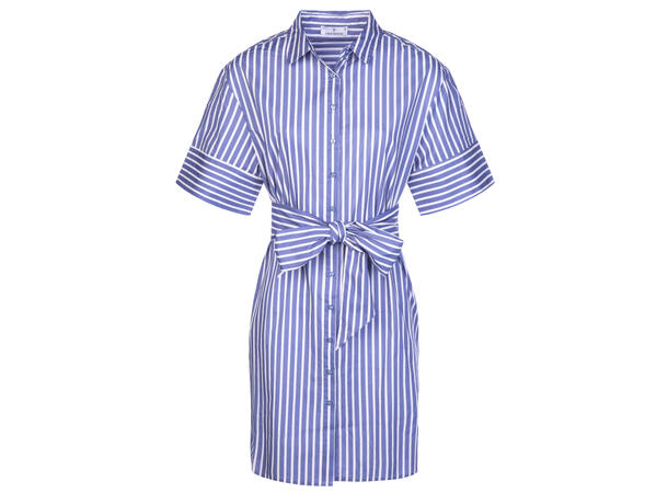 Rita Dress Blue stripe M Striped poplin shirt dress 