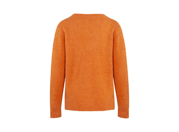 Samantha Sweater Orange Flame L V-neck alpaca sweater 