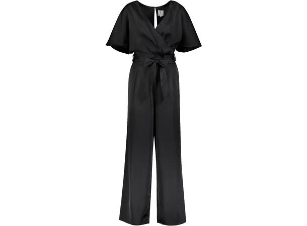 Victoria Jumpsuit Black S Satin wrap jumpsuit 