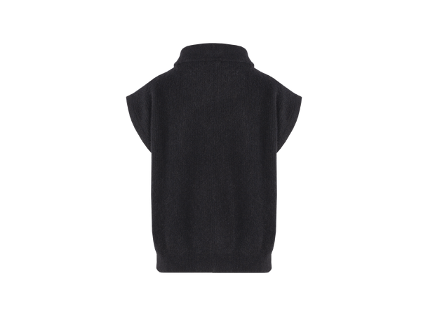 Arianna Vest Black XL Mohair Half-zip vest 