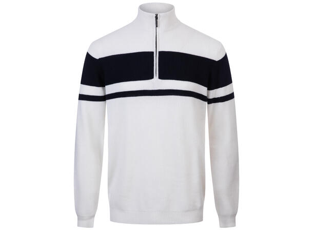 Bert Sweater Cream XXL Cotton Half-zip 
