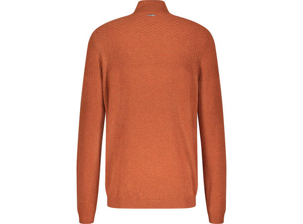 Halvsten Sweater Burnt Orange XXL Brick pattern half-zip 