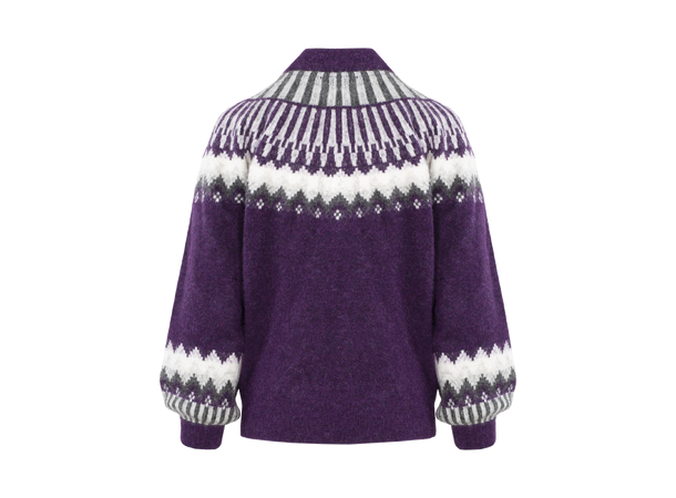 Hani Sweater Purple multi S Pattern round neck 