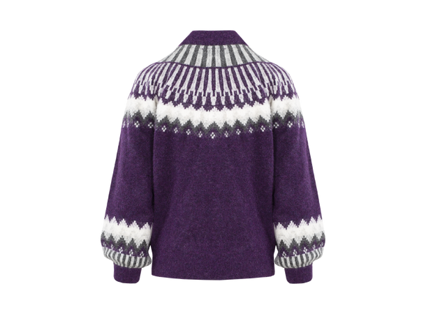 Hani Sweater Purple multi S Pattern round neck 