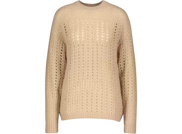 Itzel Sweater Sand XL Hole stitch mohair sweater 