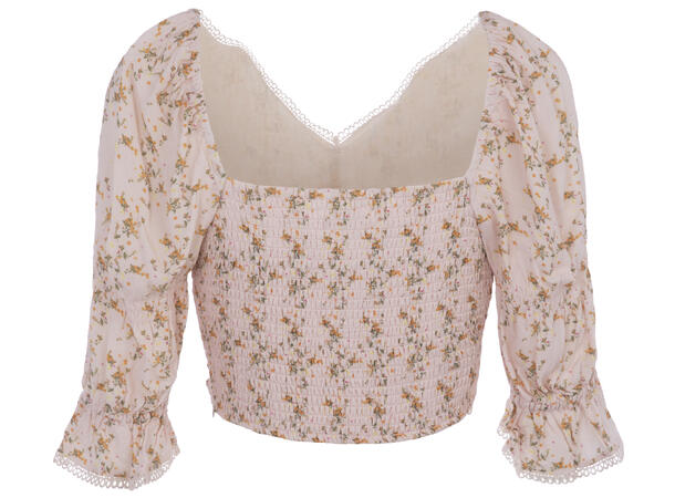 Jessica Top Small Flower AOP M Cropped heartshaped top 