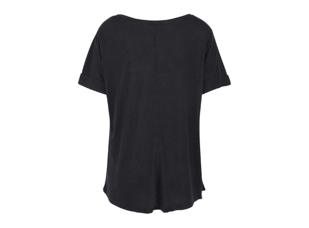 Lily V-neck Tee Black XL Linen v-neck tee 