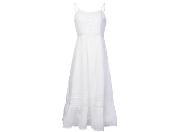 Faye Dress White M Organic cotton summer dress 
