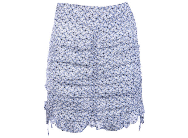 Pauline Skirt Blue windmill AOP M Ruched chiffon skirt 