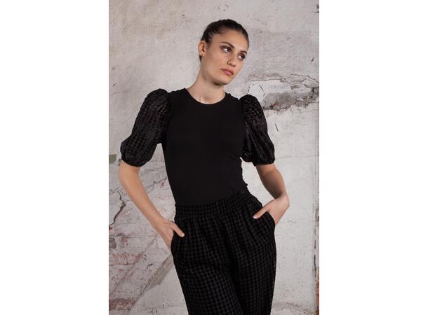 Solina top Black M Houndstooth short sleeve top 