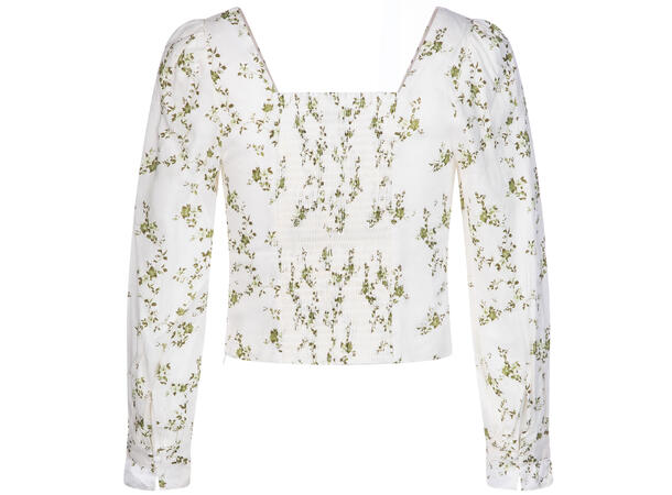 Alexa Top Olive AOP S Printed linen blouse 