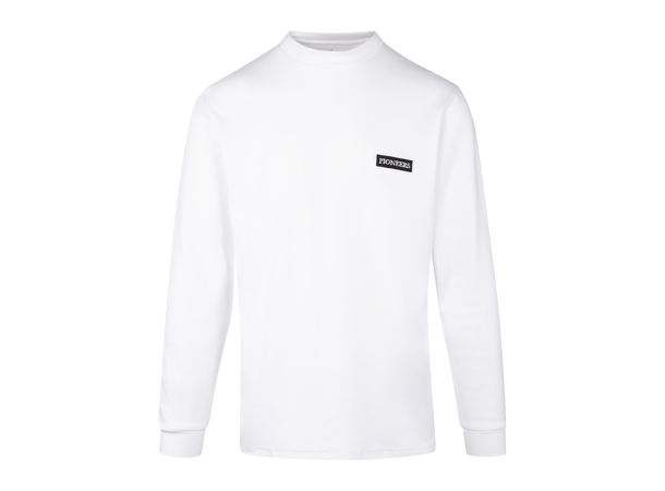 Jamal LS Tee White XL Patch mock neck LS herre 