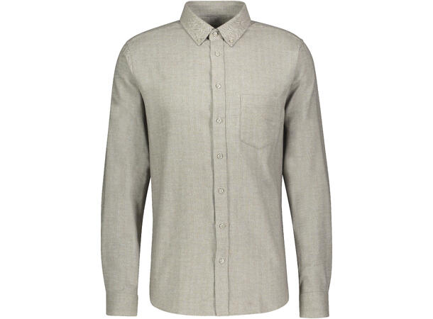 Jon Shirt Olive M Brushed herringbone shirt 