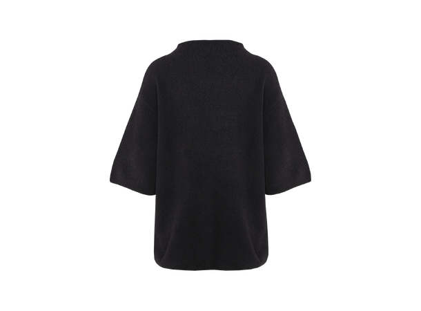 Marygrace Top Black L Teddy knit SS wool sweater 