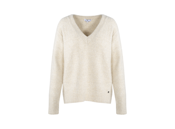 Samantha Sweater Cream S V-neck alpaca sweater 