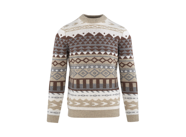 Creed Sweater Brown multi S Fair isle knit sweater 