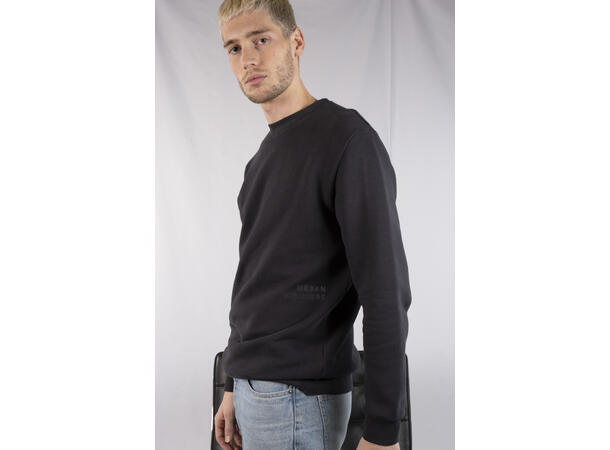 Crew Sweatshirt Washed black L Organic cotton terry 