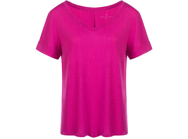 Lily V-neck Tee Festival Fuchsia S Linen v-neck tee 