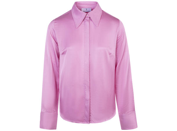 Margot Blouse Pink S Collar satin blouse 