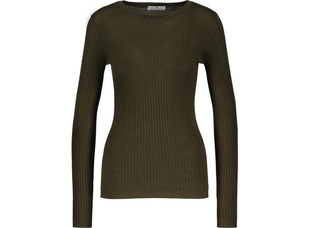 Marit LS Top Olive S Merino rib LS 