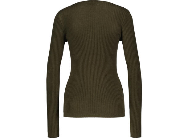 Marit LS Top Olive S Merino rib LS 