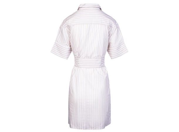 Rita Dress Beige stripe S Striped poplin shirt dress 