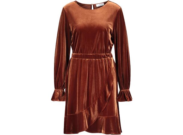 Simone Dress Brown XL Velvet ruffled dress 