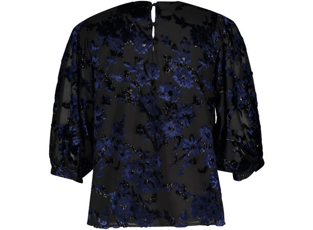 Jules Top Black AOP S Velvet burnout top 