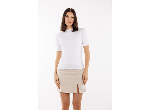 Lara Tee White XL 365 organic cotton mock neck tee 