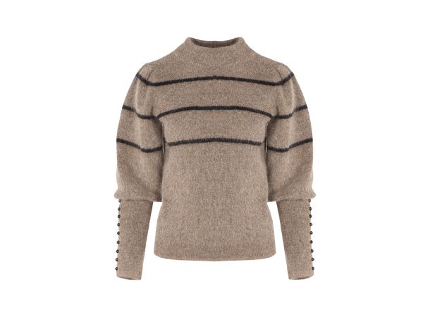 Lora Sweater Brown M Mohair sweater with stripes 