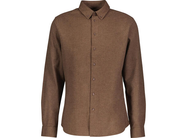 Albin Shirt Brown XXL Brushed twill shirt 