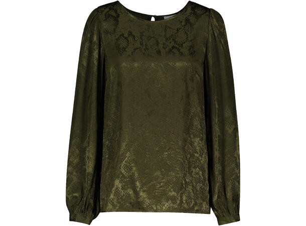 Elin Blouse Olive XS EcoVero puffed shoulder blouse 