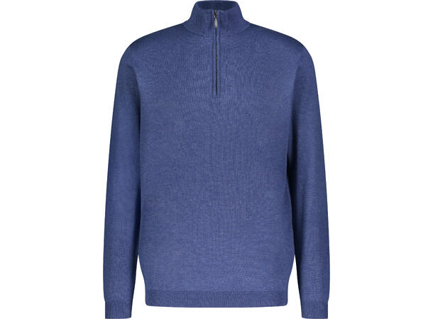 Espen Half-zip Mid blue L Bamboo sweater 