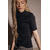 Lara Tee Black S 365 organic cotton mock neck tee 