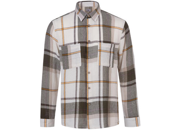 Brenton Shirt Olive check L Structure check overshirt 