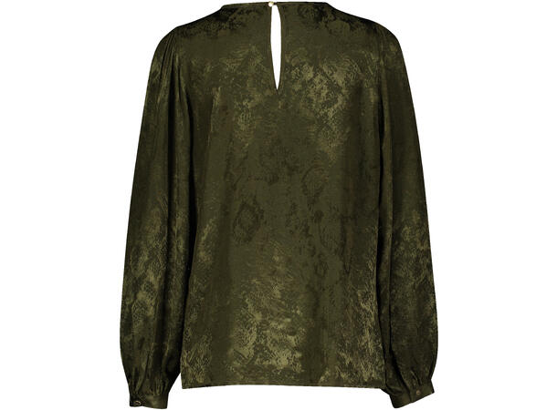 Elin Blouse Olive M EcoVero puffed shoulder blouse 