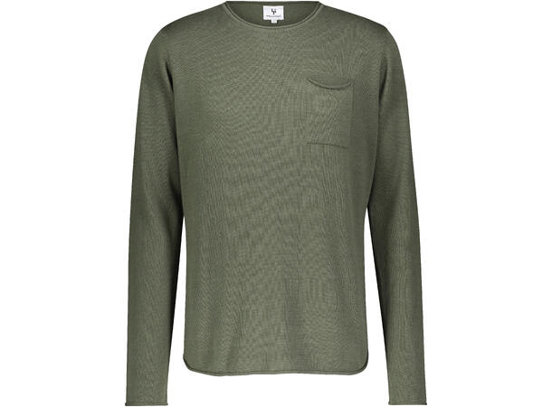 Jerry Sweater Olive L Cotton/viscose sweater w/pocket 