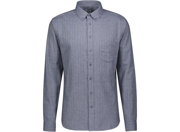 Jon Shirt Mid blue M Brushed herringbone shirt 