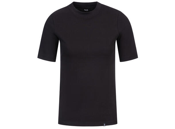 Lara Tee Black M 365 organic cotton mock neck tee 