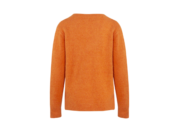 Samantha Sweater Orange Flame S V-neck alpaca sweater 