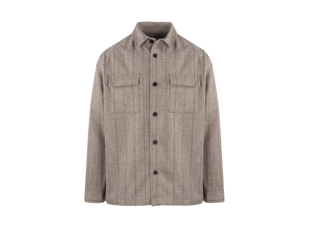 Ali Overshirt Brown Check XL Wool Overshirt 