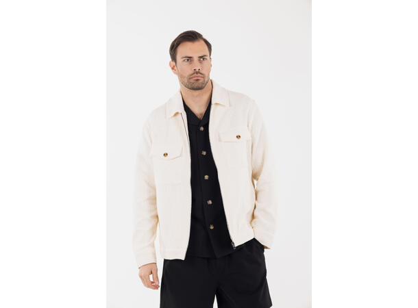 Aron Jacket Cream XL Cotton structure zip jacket 