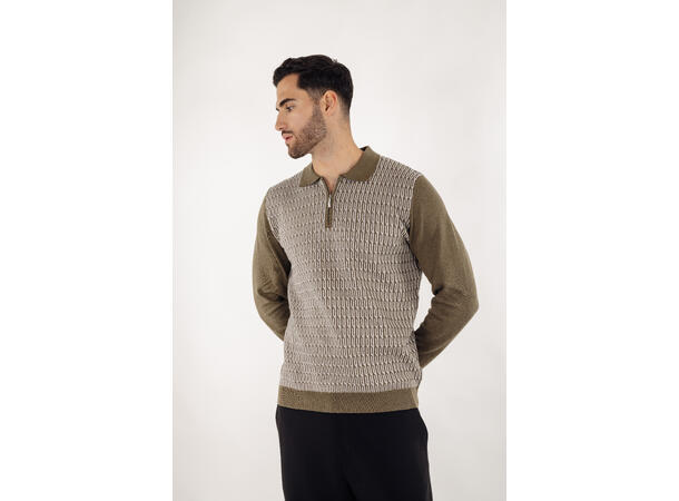 Balin Half-zip Dusty Olive XL Cabel knit half-zip pique 