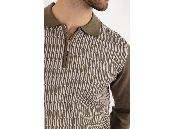 Balin Half-zip Dusty Olive XL Cabel knit half-zip pique 